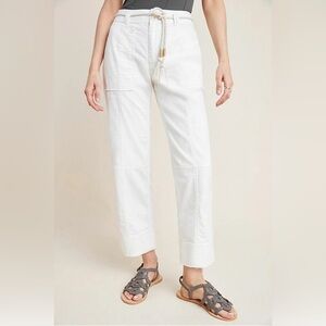 Anthropologie Free People White Cropped Utility Pants White Size 26